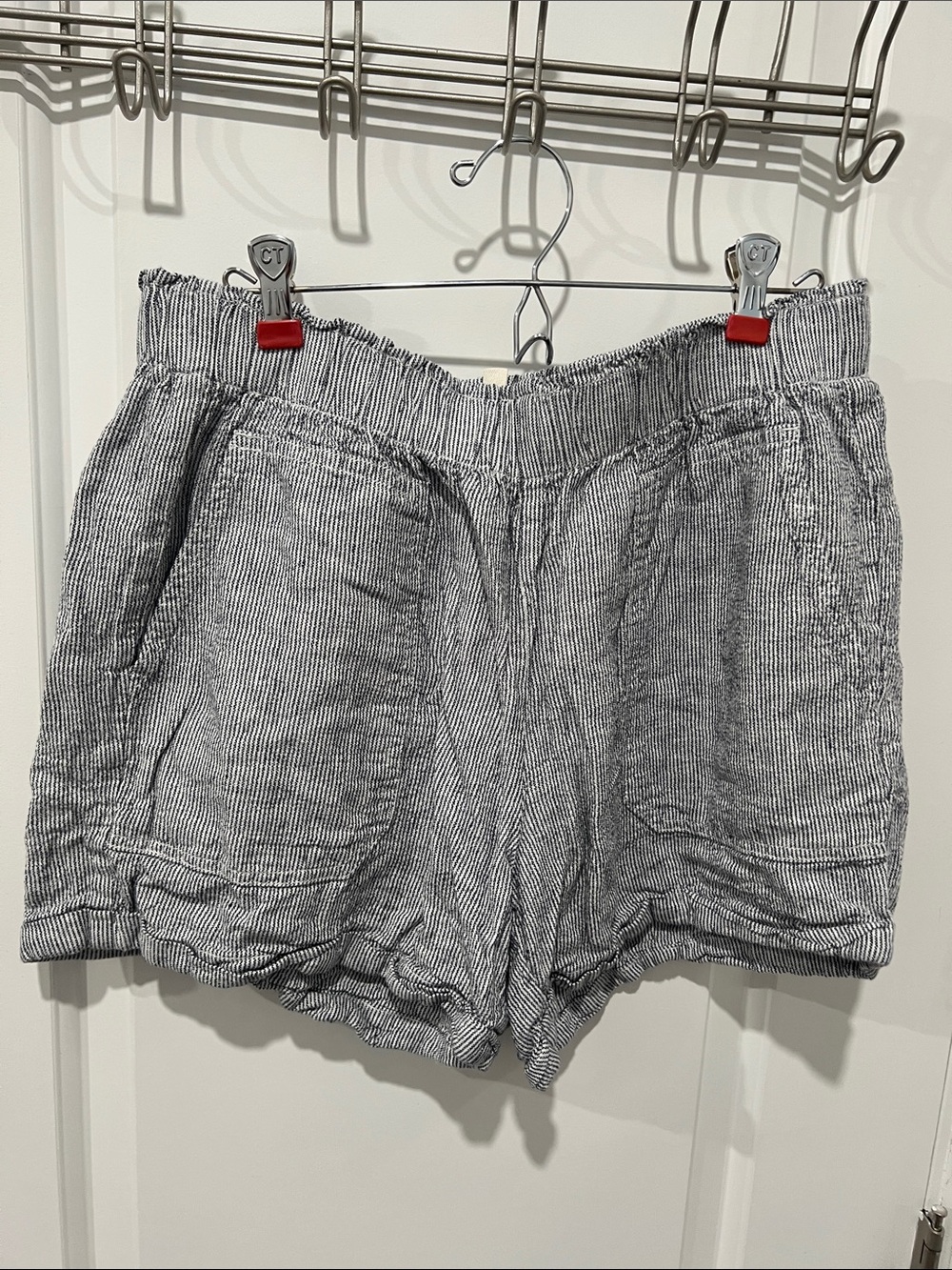 Briggs New York Striped Elastic-Waist Summer Shorts Size Large